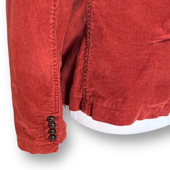 London Jean Rust Corduroy Blazer Jacket Fitted Tailored Stretch Retro Size 8 - Picture 4 of 8